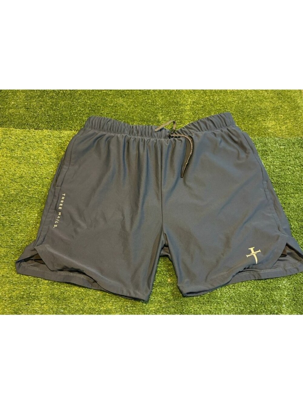Three nails shorts mens large blue pro tech 2.0 liner lighweight 5.5" inseam
